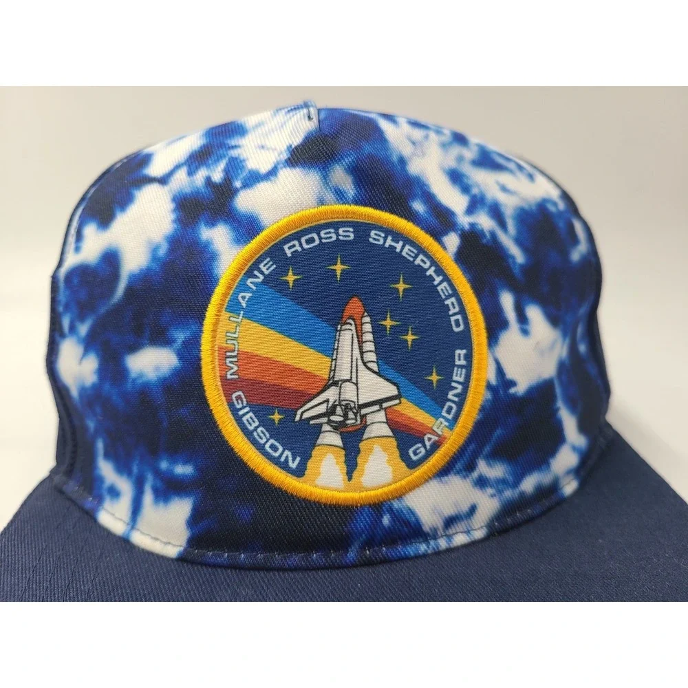Youth NASA STS-27 Space Shuttle‎ Mesh Trucker Snapback Hat Cap Boys Girls Blue